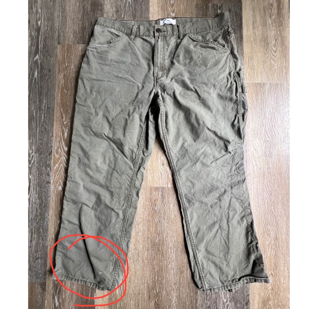 Blue Mountain Carpenter Pants Mens 40x30 Green Canvas Utility Work Trousers